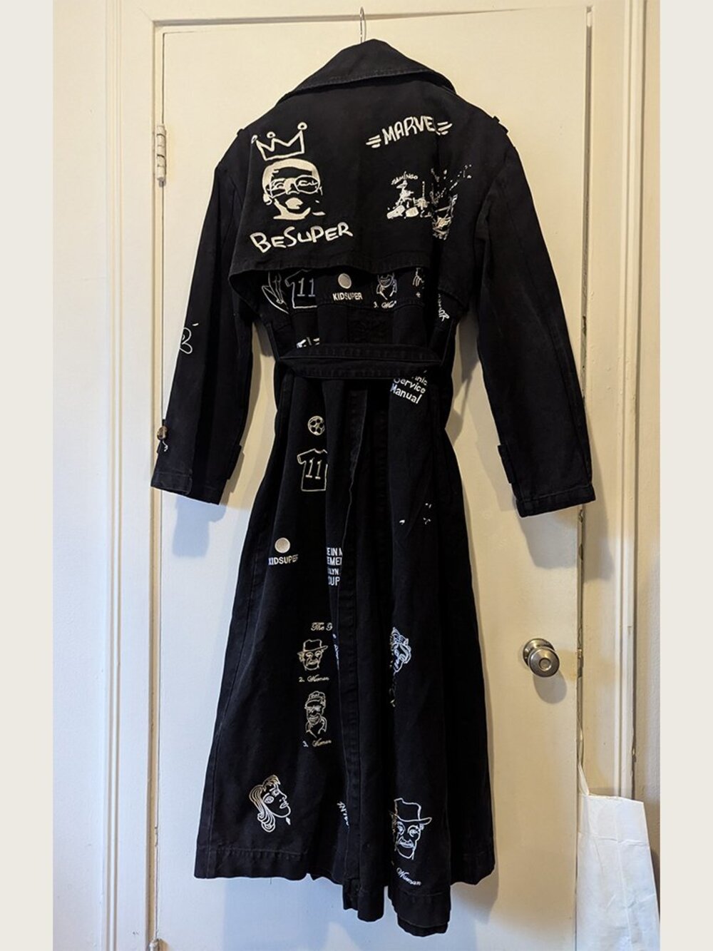 KIDSUPER - Embroidered trench coat - Sz S (fits oversized) - Picture 4 of 8